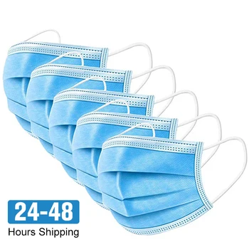 

disposable full protective face mask for men women facial protection anti dust air pollution PM2.5 three-layer non-woven