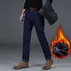SHAN BAO hommes ajusté droit hiver polaire épais confortable chaud jean marque vêtements classique Badge mode Denim jean ► Photo 3/6