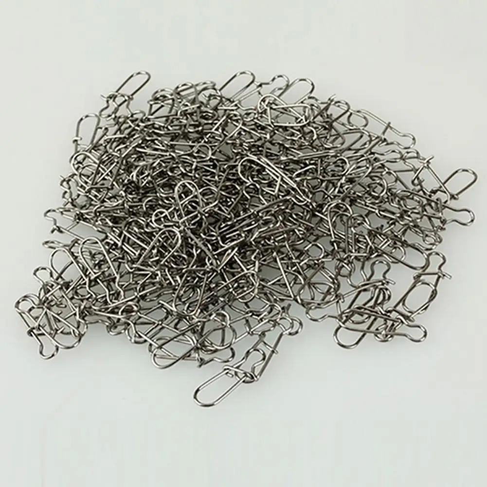 

100Pcs Fishing Tackle 15/17/22mm Stainless Steel Swivel Solid Snaps Connectors