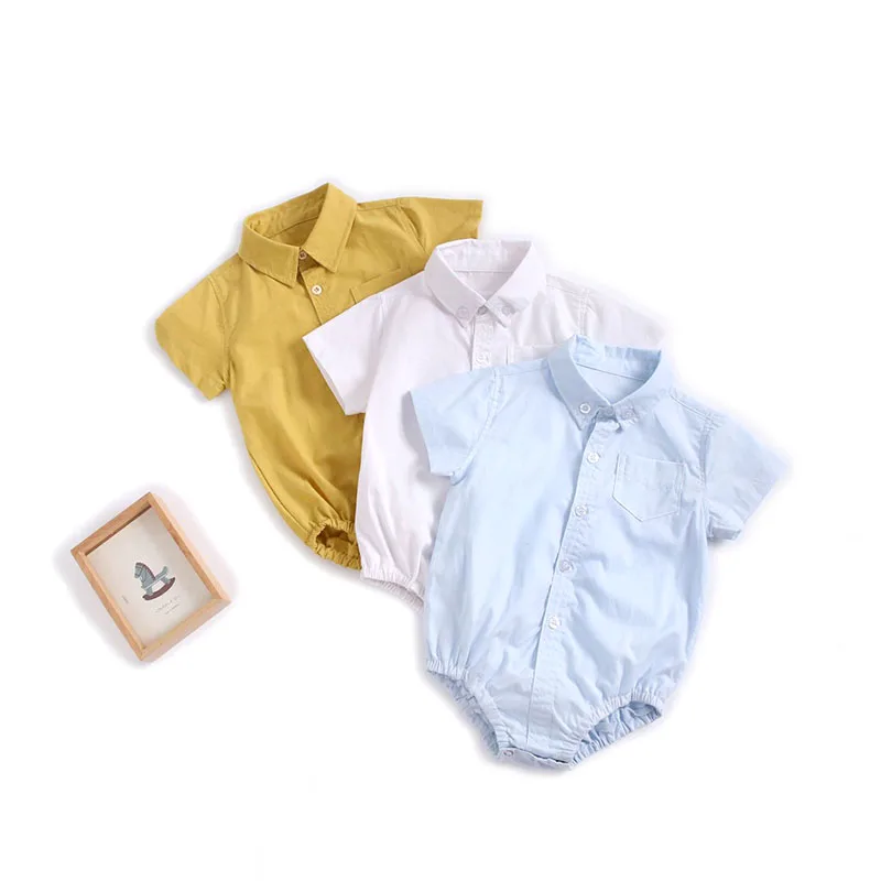 

New 0-3T Autumn Infant Baby Girls Short Sleeve Solid Print Design Rompers Kids Bodysuit Outfits