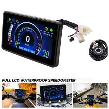Motorcycle Multi-function Instrument For 1,2,4 Cylinder LCD Display Speedometer Tachometer Odometer Indicator Digital Gauge