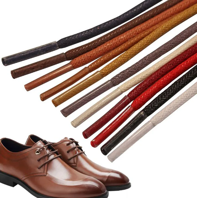 

2PCS 11 Color Waxed Cotton Round Shoe laces Waterproof ShoeLaces Men Martin Boots Shoelace Shoestring Length 80cm 100cm 120cm