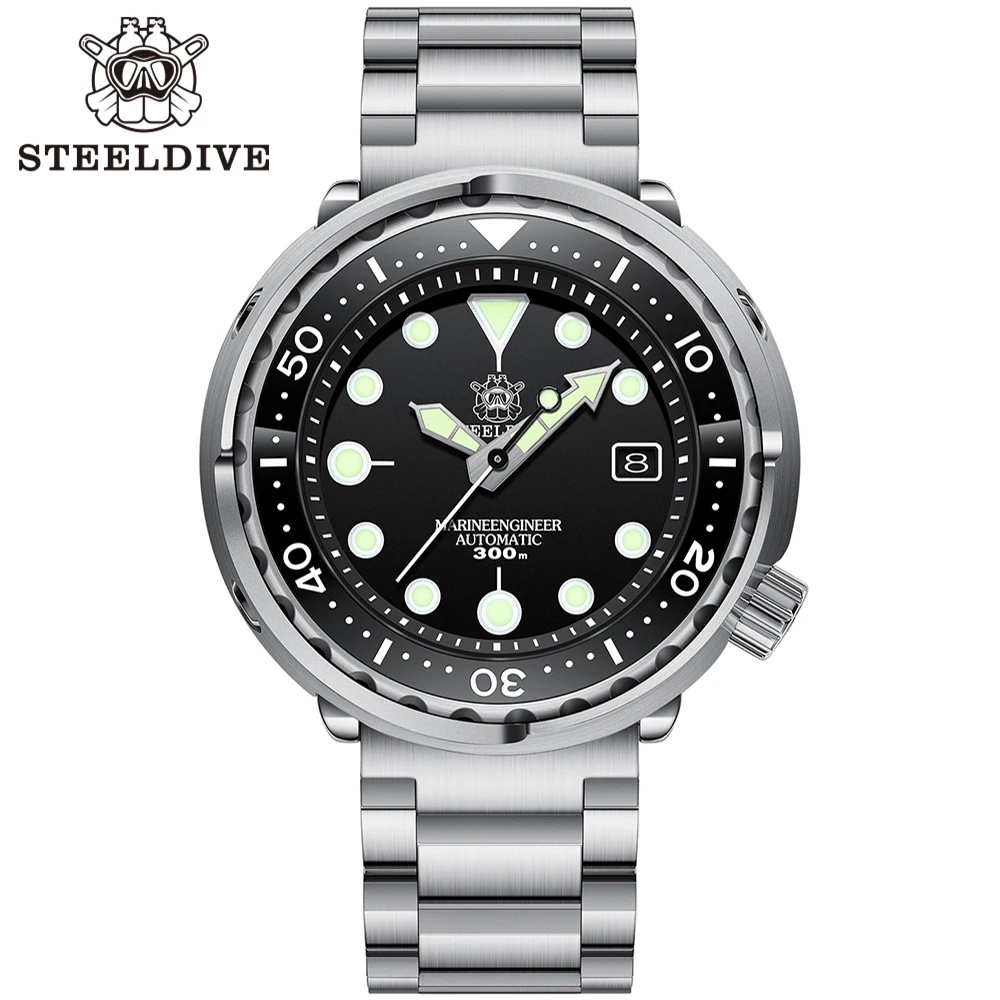 2021 New Color SD1975 STEELDIVE Tuna Men's Classic Watch C3 Luminous Ceramic Bezel 300M Waterproof 316L Case NH35 Diving Watch