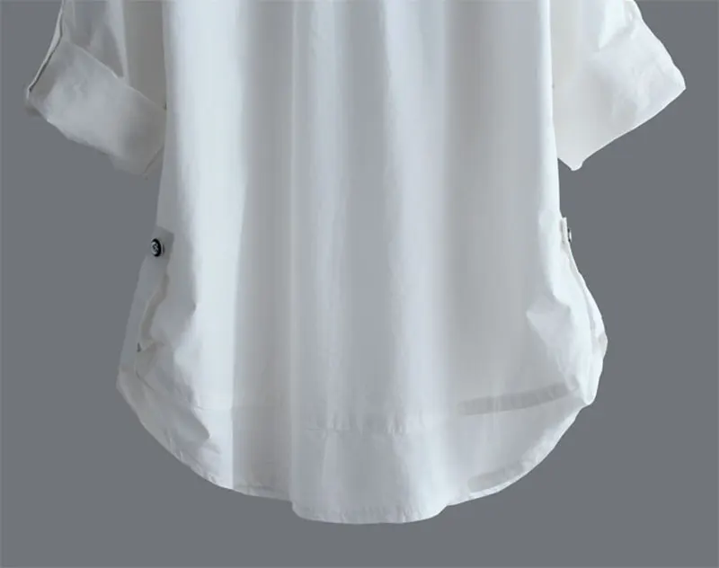 Pus размер 5XL Женские топы и блузки длинные хлопковые белые рубашки Camisa Feminina Женские топы с длинным рукавом Женские рубашки Блузка C5592