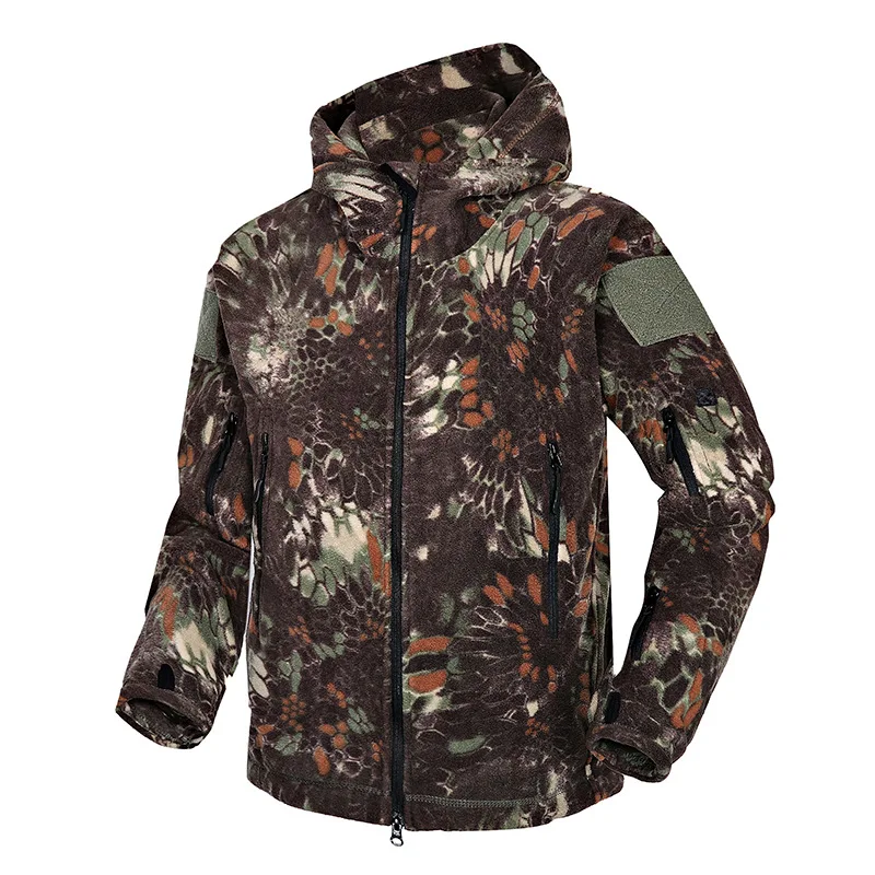 Уличная Теплая Флисовая мягкая куртка для отдыха, ветрозащитная теплая куртка для походов, кемпинга, лыж, камуфляжная флисовая S-2XL