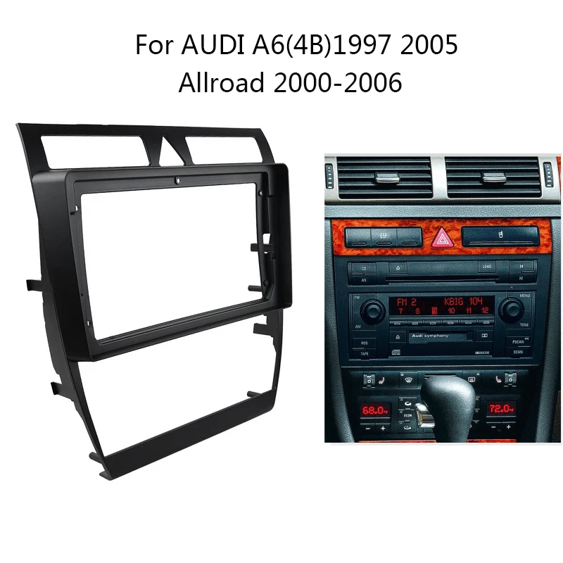 9 inch Car Radio Head Unit Fascia For AUDI A6(4B) Allroad 1997-2006 Auto Stereo Dash Panel Frame Kit Center Console Holder | Автомобили и