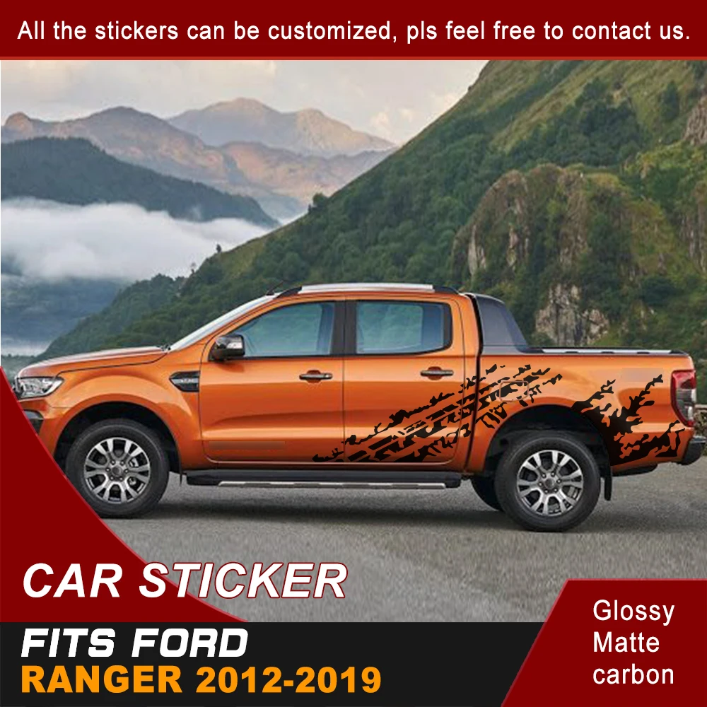 

Car Decals Side Body Mud Seaweed Stripe Graphic Vinyl Car Sticker Fit for Ford Ranger 2012 2013 2014 2015 2016 2017 2018 2019