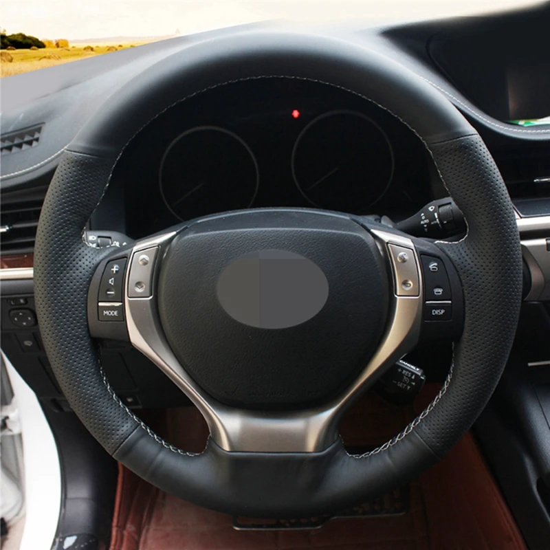 DIY ручной работы черный искусственный кожаный чехол рулевого колеса автомобиля для Lexus RX270 RX350 ES250 ES300h GS250 GS300h