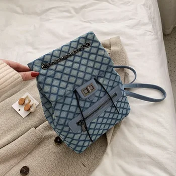 

Bag For Women 2020 New Fashion Embroidered Double Shoulder Bag Chain Rhombic Street Bag