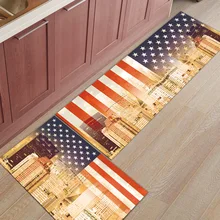 Американский флаг и город Лос-Анжелес 2 шт. коврик для кухонных ковриков для входного Пути Грязи мусора грязевой Траппер ботинок