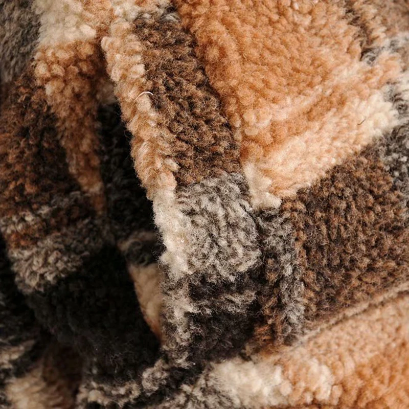Everkaki/пальто из овечьей шерсти в клетку, куртки для женщин, зимние, Boho, толстые карманы, винтажные, на молнии, повседневные куртки, пальто, женские,, зимние, новые