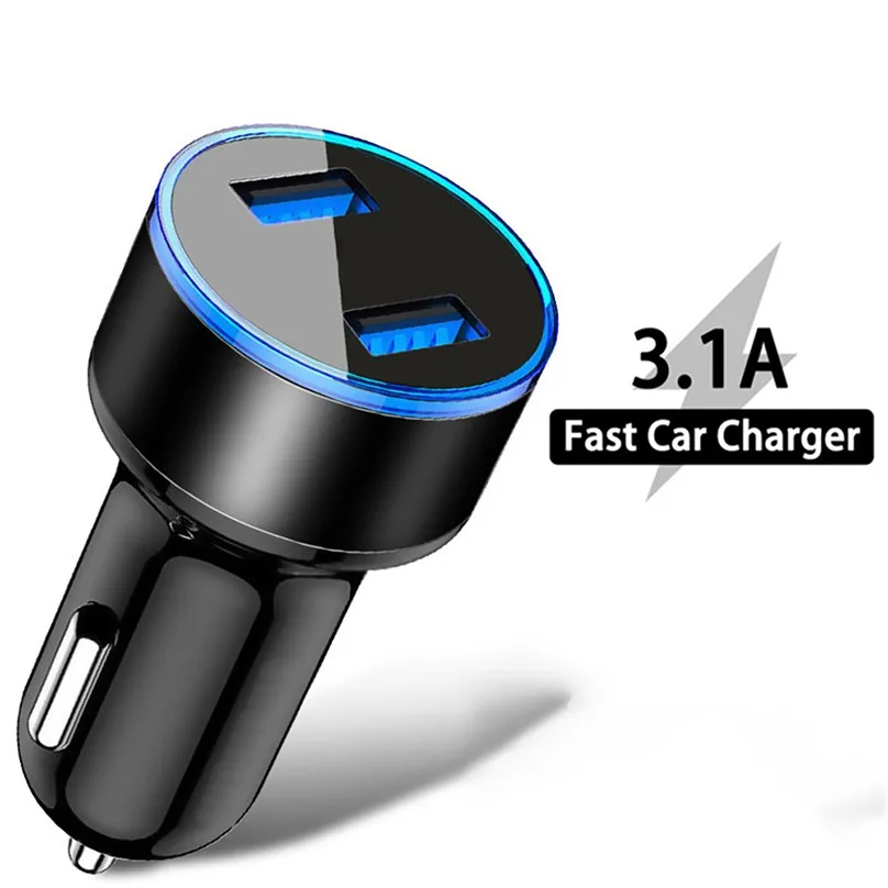 

Car Phone Charger Universal Fast Mobile Charger for Huawei Samsung Xiaomi iPhone 11 XR Tablet NO LED Car Charger For Phone