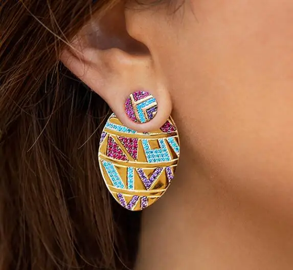 

Asymmetry Design single colorful earrings spherical for women jewelry multicolor African artical