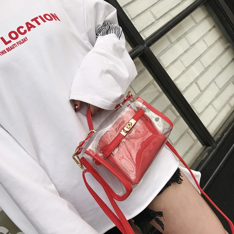 

2017 Spring And Summer New Style WOMEN'S Fashion Handbag Fashion Transparent Different Size Bags Gel Bag Hand Cross-body Shoulde