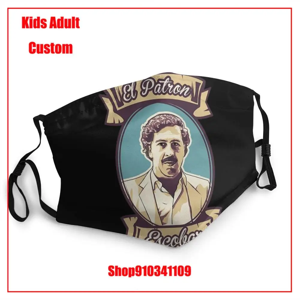El Patron Narcos Pablo Escobar Plata O Plomo Kids adult men women mascarillas con filtro estampadas all cotton face masks | Аксессуары
