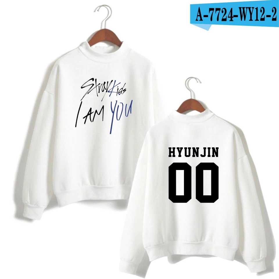 Детский пуловер, одежда Kpop I Am You FELIX 00, толстовки больших размеров, уличная одежда, свитшоты, женские водолазки, Корейская одежда - Цвет: white
