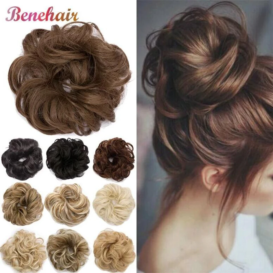 BENEHAIR Synthetic Messy Bun Scrunchy Hair Bun Fake Hair Women Chignon