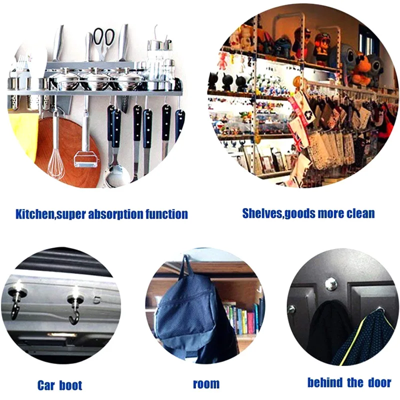

4pcs Magnetic Hooks Powerful Heavy Duty Neodymium Magnet Refrigerator Surfaces Not Scratch EIG88