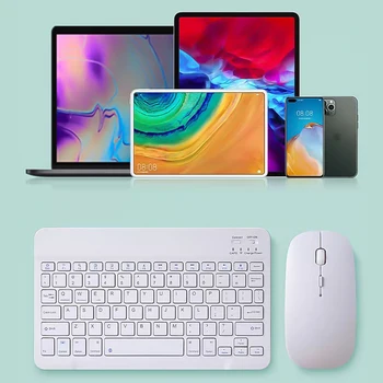 

10 inch Wireless Bluetooth Keyboard Mouse Set Colorful Lightweight Portable Keyboard for Android windows ios system Dropshipping
