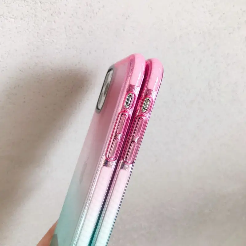 Градиентный ударопрочный чехол для телефона iPhone 11 Pro Max XR XS X 8 7 Plus Прозрачный