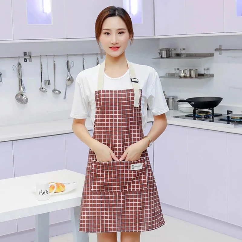 Style I Борода Регулируемый хлопок лен высококачественный кухонный клетчатый фартук для барбекю приготовления выпечки Ресторан бариста флорист Pinafore мужчины женщины - Цвет: Style I