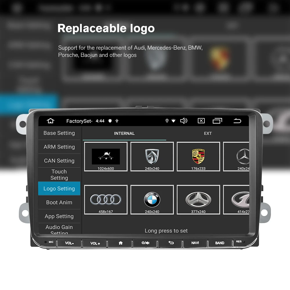 Podofo Android 9.0 Auto Radio Stereo 9 ''GPS Touch Screen Multimedia Video Player WIFI Spiegel Link