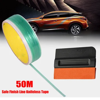 

50M Safe Finish Car Line Tape + Squeegee for Vinyl Wrapping Cutting Trim