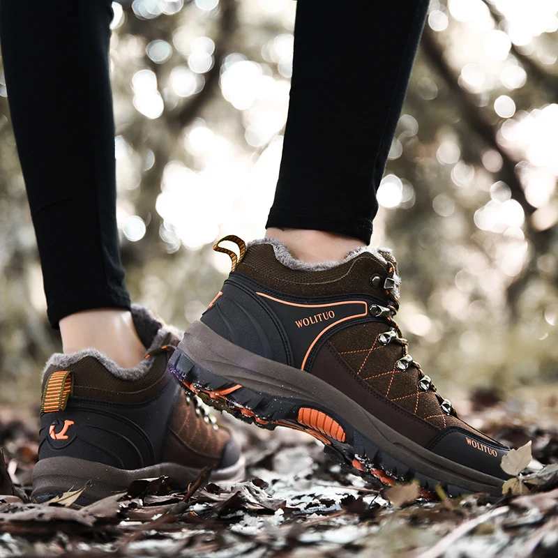 New Arrival Winter Pro-Mountain Outdoor Hiking Shoes for Men Women Add Fur Hiking Boots Walking Warm Training Trekking Footwear