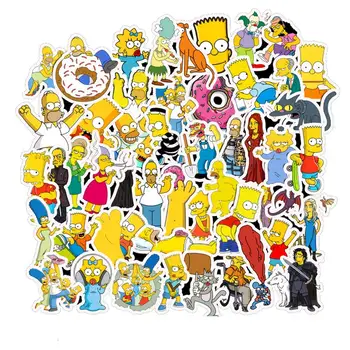 

50PCS Anime Simpsons Cartoon Stickers Skateboard Fridge Guitar Laptop Motorcycle Travel Luggage Classic Toy Waterproof Stickers
