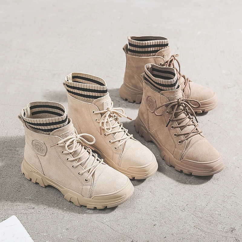 Winter Boots Women Thick Bottom Snow Boots Lace Up Platform Sneaker Martin Booties Ankle Military Boots Warm Women Shoes P162