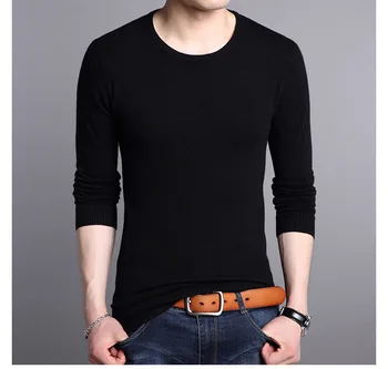 

Men Sweater Autumn Winter Solid Jumper Knitted Pullover Casual O-neck Sweaters Long Sleeve Slim Fit Knittwear Clothing