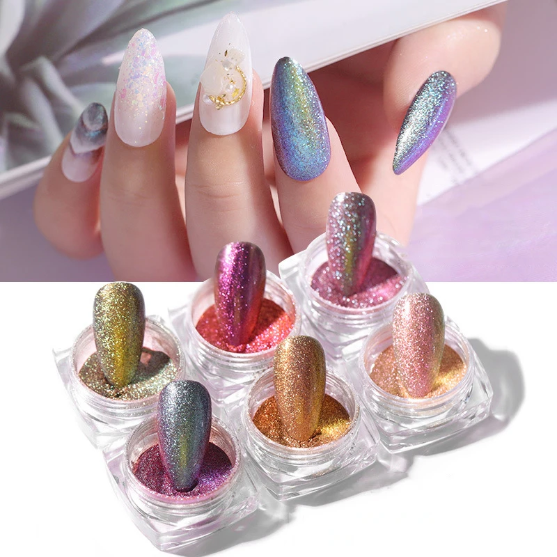6 цветов/Набор ногтей японский стиль зыбучие пески порошок Блестки для ногтей лак порошок песок украшения ногтей TSLM2
