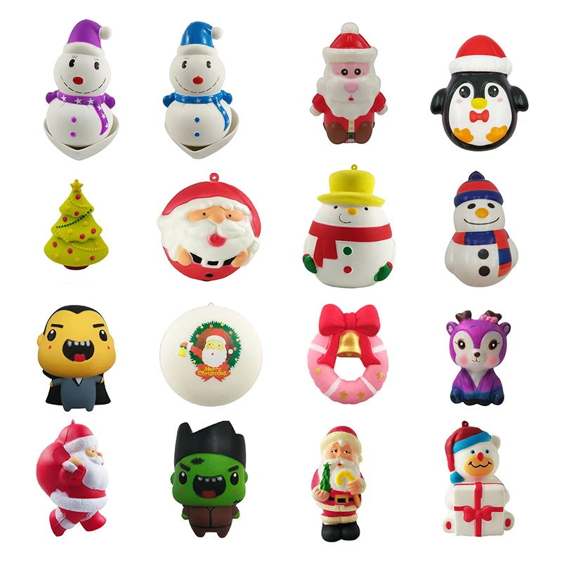 

2020 New Jumbo Cute Christmas Series Squishy Toy Santa Claus Snowman Slow Rising Squeeze Toys Scented Antistress Kid Toys Gift