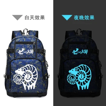 

The Seven Deadly Sins Cosplay Printing Backpack USB Charging Laptop Backpack Anime Travel Backpack Waterproof School Bags