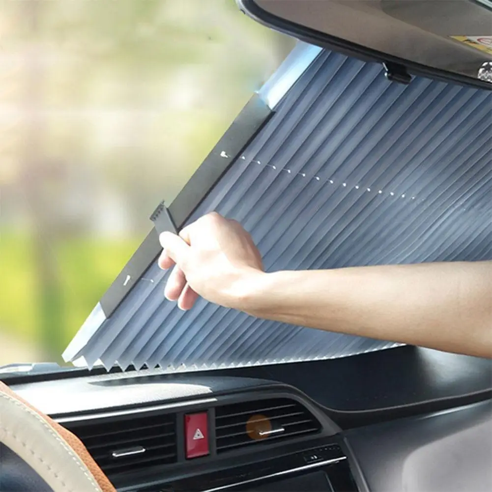CarWindshieldSunshadeCurtainRetractableFoldingCarSunshadeCover
