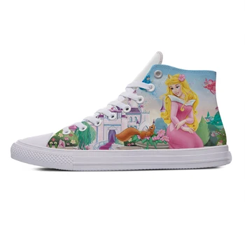 

Sleeping Beauty Cartoon Hot Cute Fashion Casual Canvas Shoes High Top Breathable Lightweight Sneakers 3D Print For Men Women