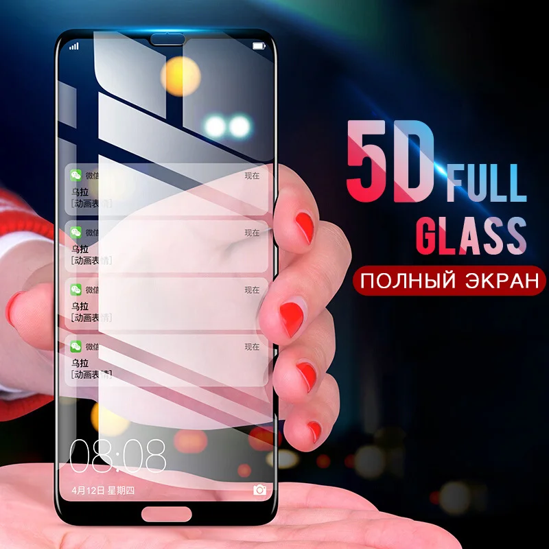 5D закаленное стекло для Huawei Y9 Y5 Y7 Y6 Prime 2018 Защитная пленка экрана Honor 7A 7C Pro Русская