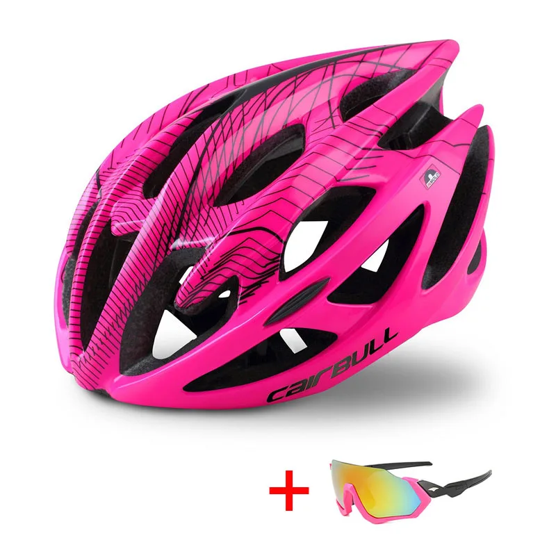 Унисекс спортивный шлем для езды на велосипеде с солнцезащитными очками специализированный шлем FR MTB велосипедный шлем в форме шоссейного горного велосипеда шлем - Цвет: Pink