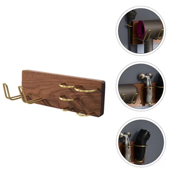 

1PC Solid Wood Hair Dryer Rack Wall-mounted Toilet Bracket No Punching Storage Bracket Toilet Hanging Storage Rack for Hotel Hom