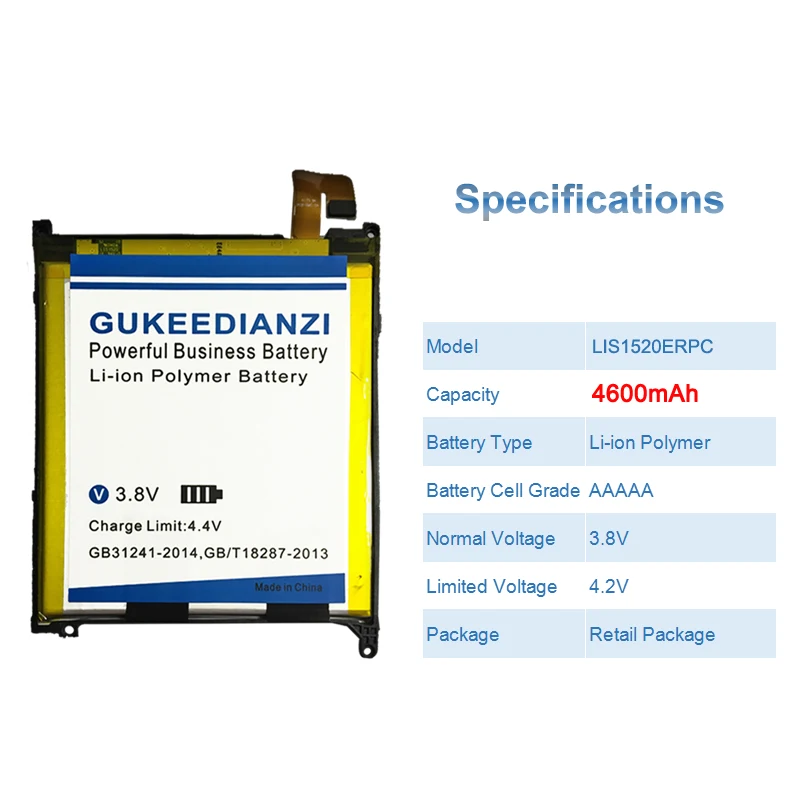 GUKEEDIANZI 3000 мАч аккумулятор для телефона SONY XL39h Xperia Z Ultra C6802 Togari L4 ZU C6833 LIS1520ERPC