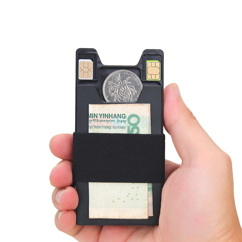 Мужской тонкий металлический держатель для кредитных карт с Rfid