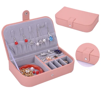 

Lady PU Leather Jewelry Box High grade Jewelry Storage Box 5 Color Portable Jewelry Organizer Necklaces Joyeros Organizador