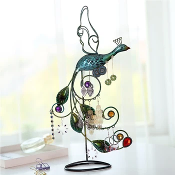 

H-0015 Jewelry Display Stand Rack Peacock Stand Iron Necklace Earring Holder Bracelet Fashion Organizer