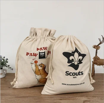 

2020 New Customize the Logo Cartoon animated alphabet Printed Drawstring Bags Travel Canvas Portable Organizer Kitten backpack