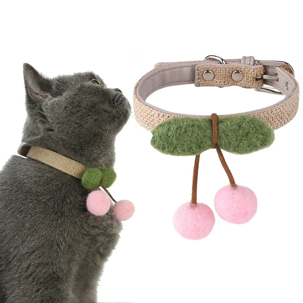 1pcs Cute Pet Collar Lovely Cherry Adjustable Dog Collar Cat Collar Pet