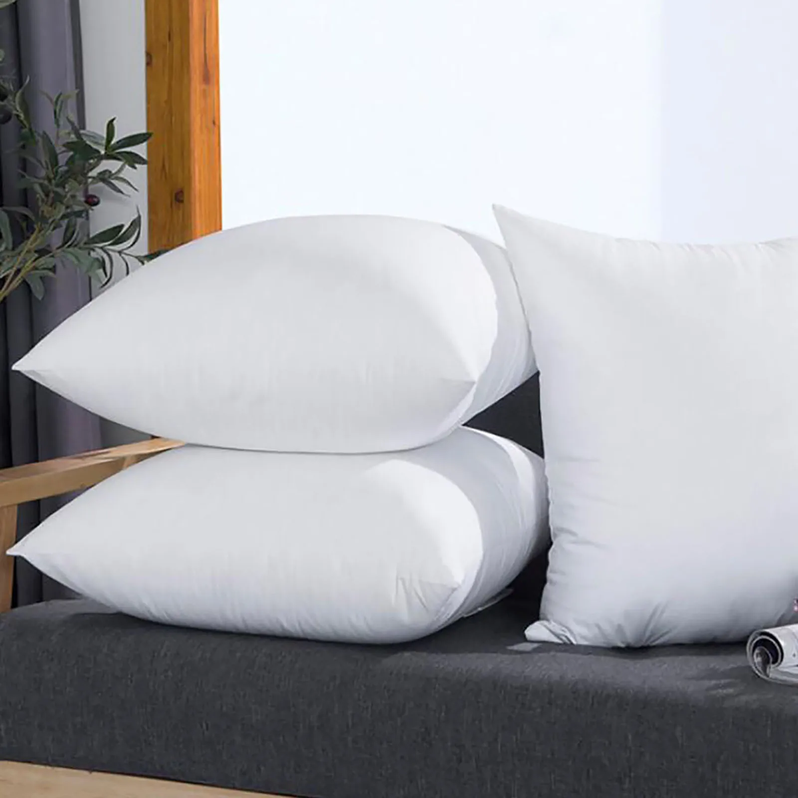 2 Piece Non woven Pillow Core Substitute Polyester Square Pillow Core Home Sofa Cotton Soft