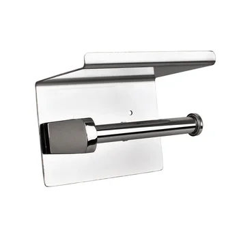 

Toilet Paper Holder Bathroom Accessory Phone Platform Easy Install No Drilling Wall Mounted Shopping Mall Stainless Steel