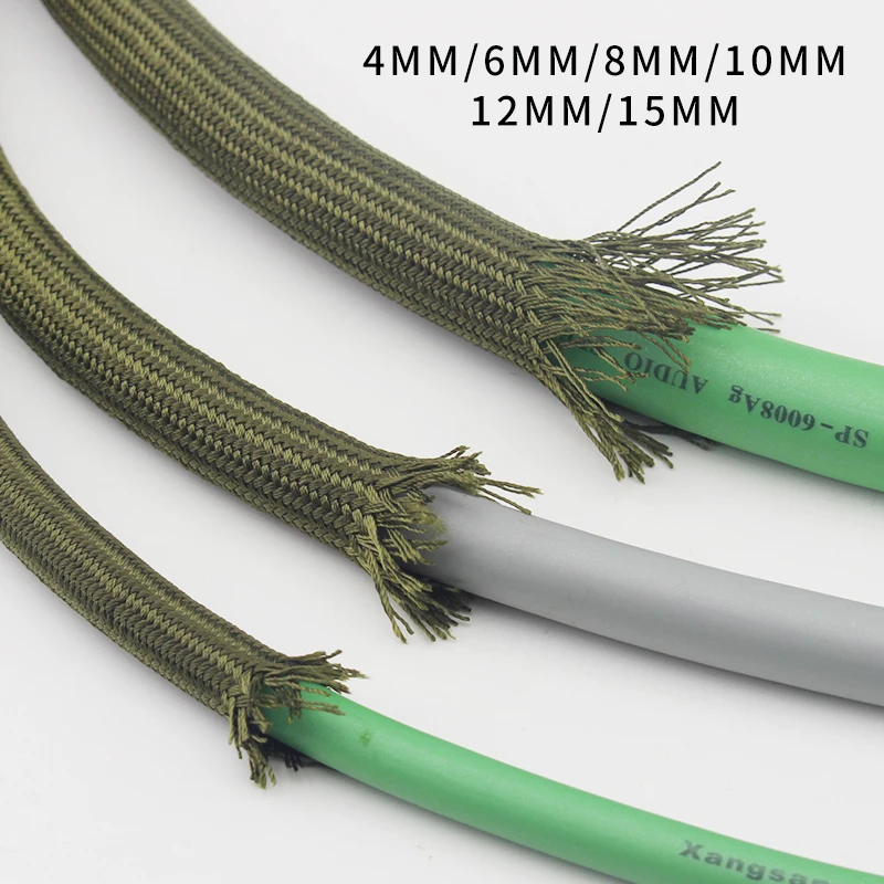 4mm/6mm/8mm/12mm/15mm Army Green Pure Cotton Shock Absorbing Mesh Audio