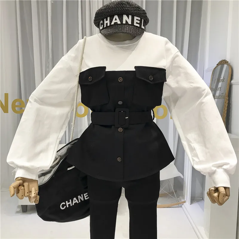 Very best Women Designer Clothing Crop Jacket Women High Street Patchwork O-Neck Sashes Streetwear 2019 Winte