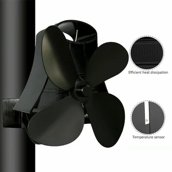 

Fireplace Stove Fan Heat Distribution Powered Wall Mounted Magnetic Flue Pipe